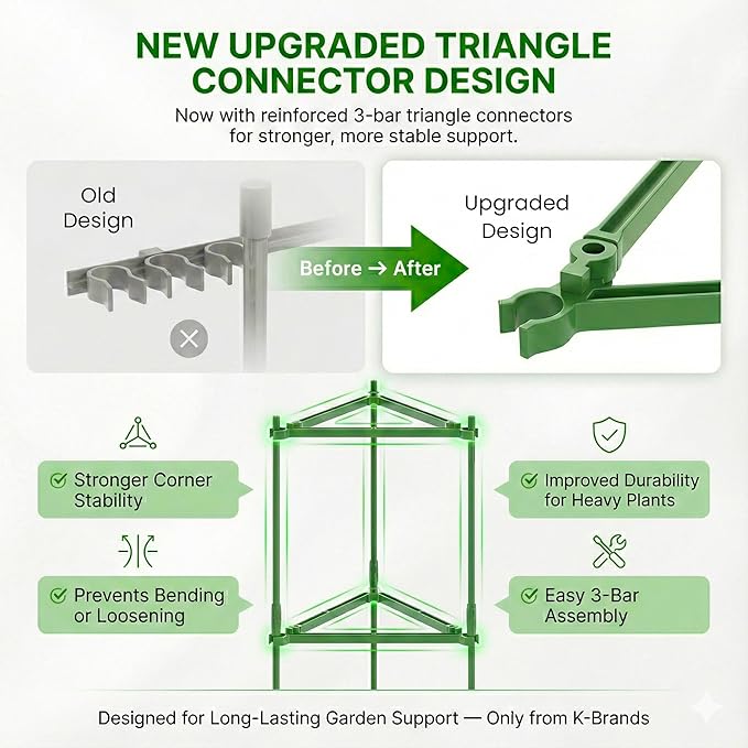 K-Brands Tomato Cage – Premium Tomato Plant Stakes Support Cages Trellis for Garden and Pots (Upto 68 Inches Tall)