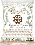Organic Mechanics Premium Blend Potting Soil, 16 qt - Moisture-Retentive, Peat-Free, Compost - Enriched Mix with Worm Castings & Perlite for Houseplants, Annuals, Veggies & Tropical Plants