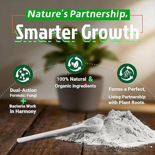 Dr. Raifya's Mycorrhizal Fungi Inoculant, 10X Concentrated, Up to 150 Plants–Organic Root Stimulator to Strengthen Roots, Enhance Growth & Increase Yield, Safe for Vegetables, Flowers & Fruits, 8oz