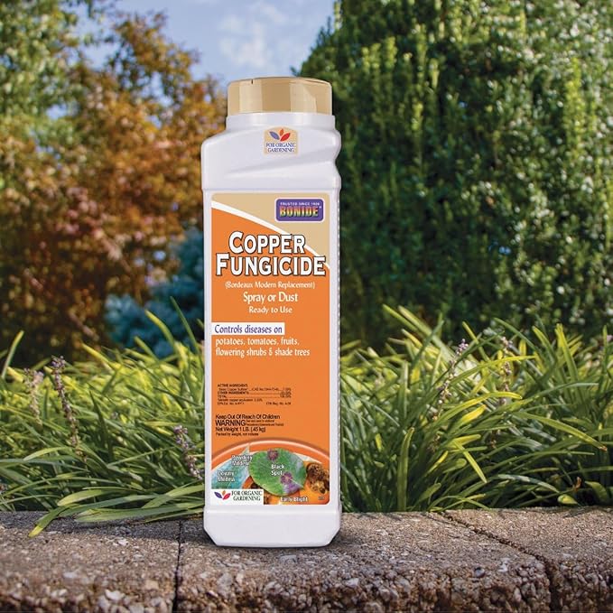 Bonide Copper Fungicide, 1 lb. Ready-to-Use Spray or Dust for Organic Gardening, Controls Common Diseases in Lawn & Garden
