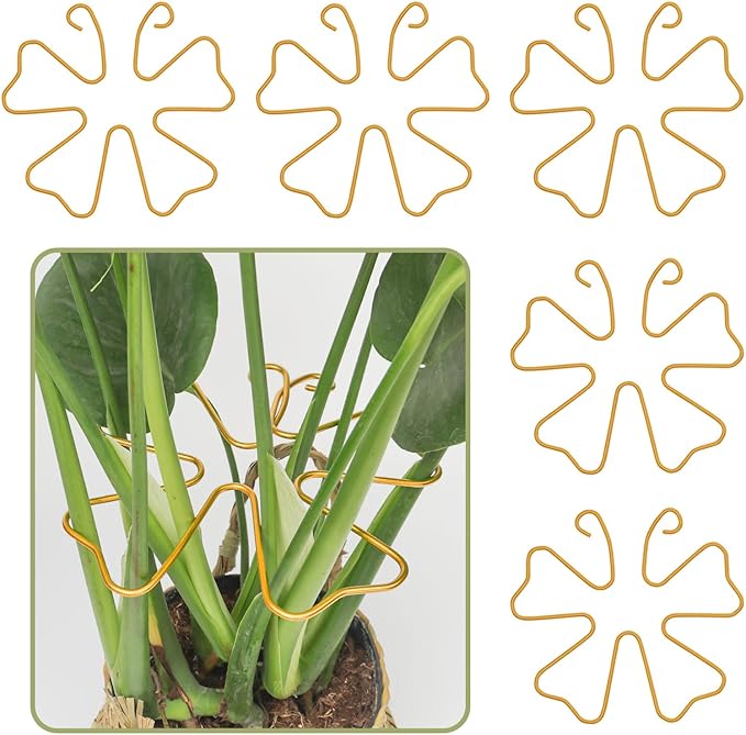 PRETTY JOLLY 5PCS Iron Monstera Plant Support Stakes Premium Plant Stand for Indoor & Outdoor Plants Practical Leaf Holders,Durable Trellis Accessories for Gardening Enthusiasts(Butterfly)
