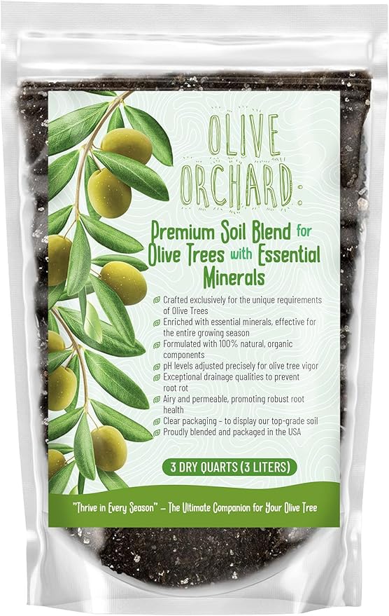 GARDENWISE Organic Olive Tree Potting Mix – Fast-Draining, Nutrient-Rich Soil for Indoor & Outdoor Olive Trees – Mediterranean Plant Care – Long-Lasting Formula (4 QUARTS)