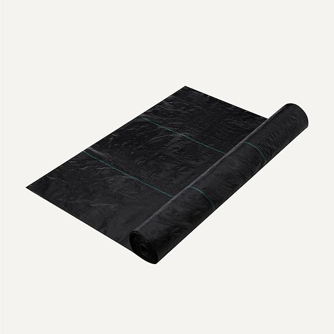 Amazon Basics Weed Barrier Landscape Fabric, 3 x 50 Feet, Black, 1-Pack