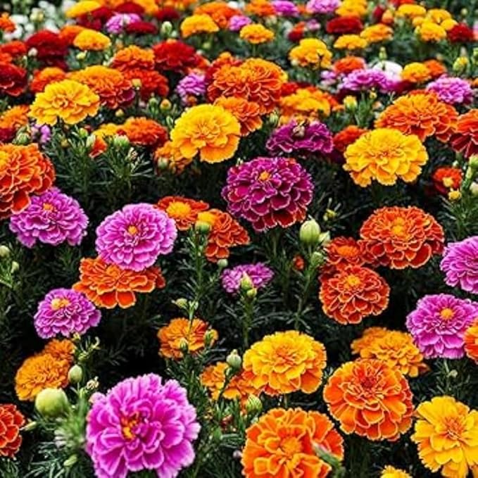 1200+ Mix Color Marigold Seeds for Planting - African Marigold Seeds French Marigold Non-GMO Heirloom Garden Flower to Plant Open Pollinated Annual Flowers