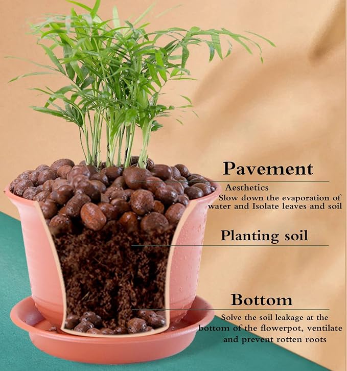 6LB Organic Expanded Clay Pebbles,for Soil Hydroponic Rocks Orchids,Indoor Plants,Succulents (6)