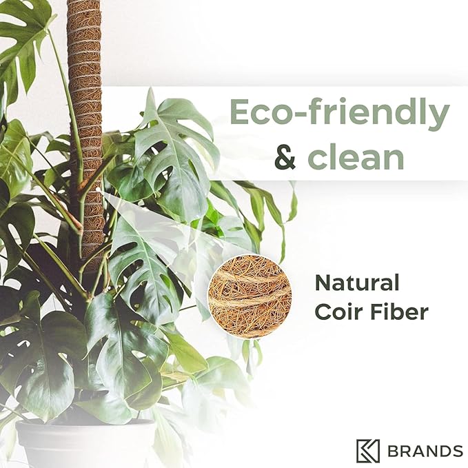 2 Pack 48'' Bendable Moss Pole Monstera Plant Support for Climbing Indoor Plants - Stakes for Potted Climbers - Tall Sticks Indoor Trellis for Houseplants - Accessories for Monstera Pot