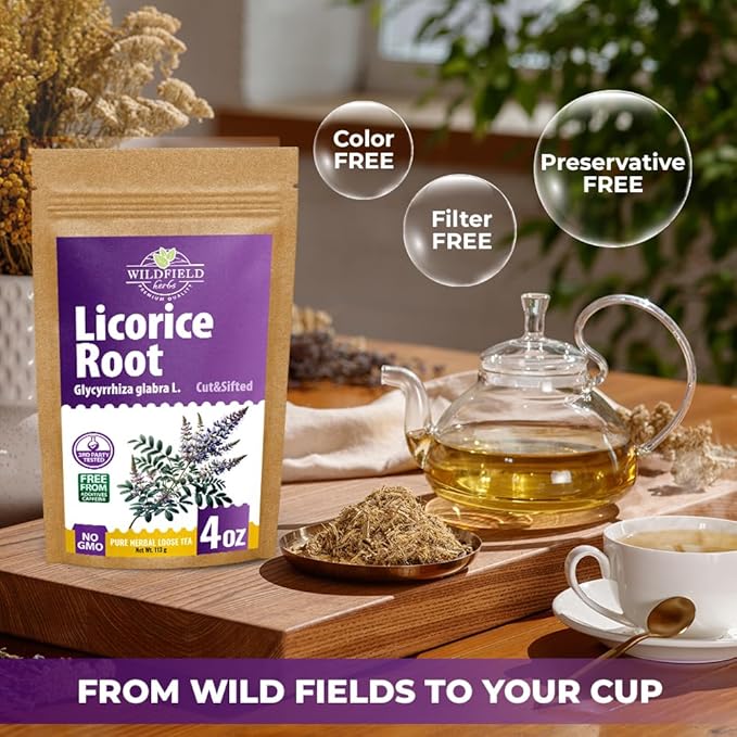 4 oz. Licorice Root Tea Liqorish Root Tea Herb (Glycyrrhiza Glabra) - 113g Bags Licorice Roots Raiz De Regaliz