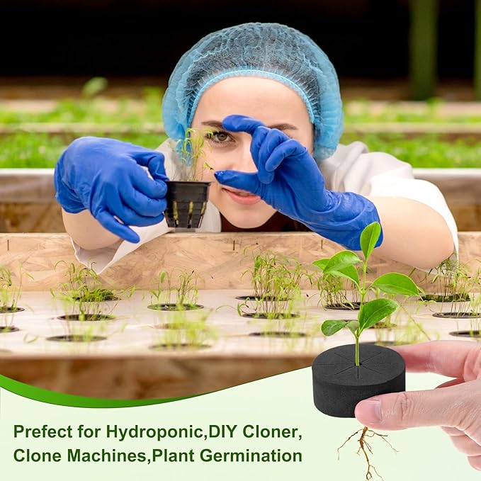 30-Pack Cloning Collars Inserts, Hydroponics Sponge Systems Cloning DIY Foam Cloner Inserts Fits 2" Net Pots for Hydroponic/DIY Cloner/Clone Machines/Plant Germination [Black]
