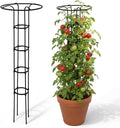 2 Pcs 63 Inch Garden Obelisk Trellis for Climbing Plants Outdoor, Mushroom Top Flower Trellis Rustproof Metal Tomato Trellises for Potted Plants Rose Climbing Vine Tomato Cucumber Grape