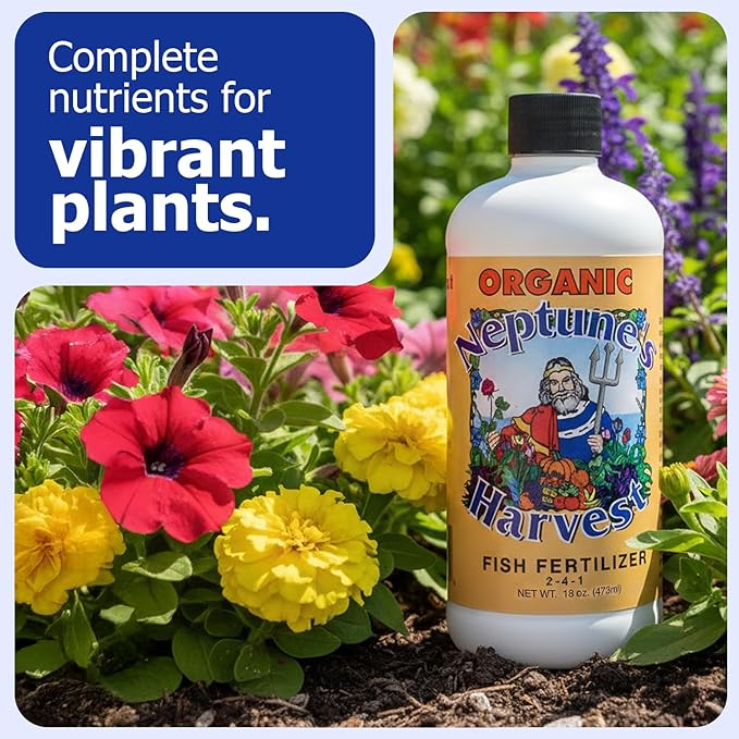 Neptune's Harvest Fish Fertilizer (2-4-1) - Organic Liquid Plant Fertilizer - Fish Hydrolysate for Vegetables, Flowers, Fruit, Trees, Grass - Indoor and Outdoor Plant Food (Pint)