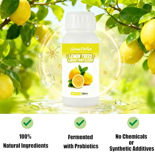 Lemon Tree Liquid Fertilizer - Microbial Organic Citrus Tree Fertilizer for Potted Trees & Indoor Plants, Meyer Lemon Tree Food, Concentrated Nutrient Solution