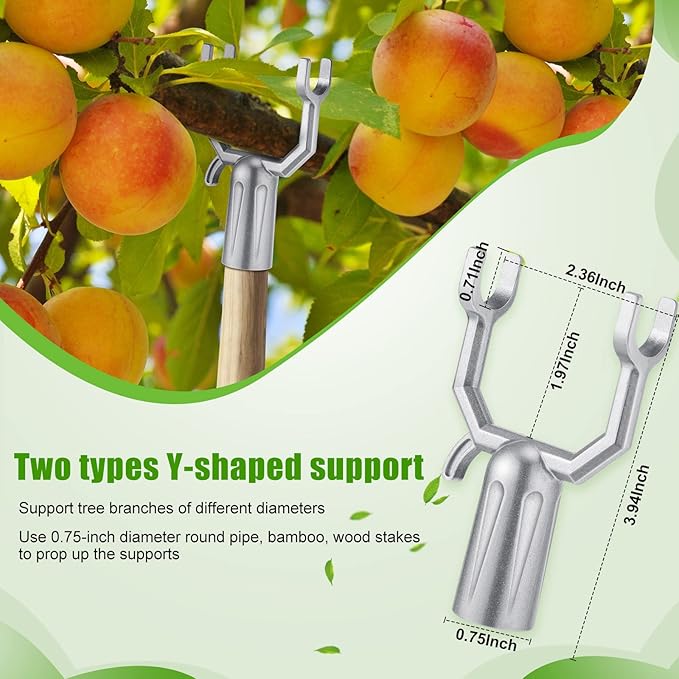 Zhengmy 6 Pcs Tree Branch Support Metal Tree Crutch Support Device Trees Straightening Kit Propping up Branch Spreaders Fruits Trees Garden Stakes Broom Pole Anchor 0.75 Inch Round Pipe Garden Yard