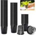 ZeeDix 2 Inch Net Pots for Hydroponics, 50 Pack Mesh Net Cups Hydroponic Baskets Plant Nursery, Reusable Heavy Duty Wide Lip Round Bucket Basket for Plants