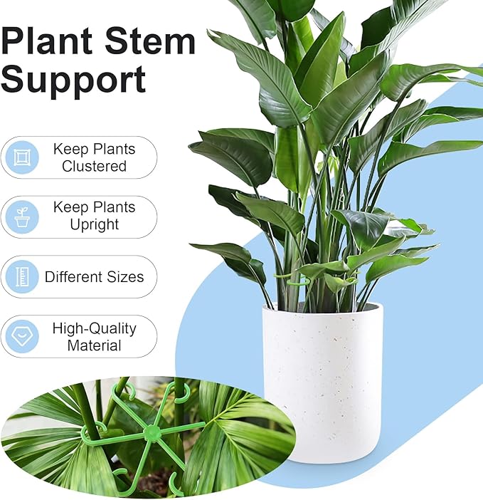 32pcs Plant Support for Indoor Plants,Plant Stem Support, Plastic Reusable Plant Support Clips Indoor Plants Accessories