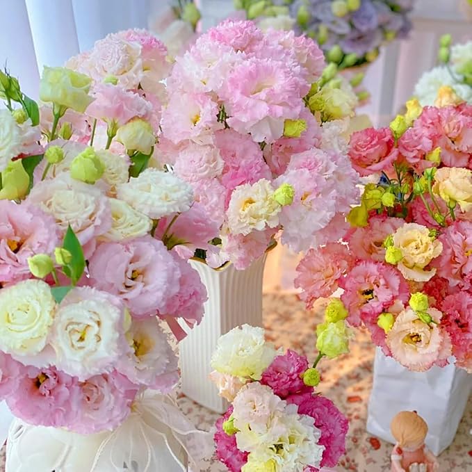 Mix Lisianthus Seeds for Planting, 301+pcs Perennial Lisianthus Flower Seeds, Non-GMO Cut Flowers Beauty Ornamental Flowers Plants for Home Garden Outdoors Indoors