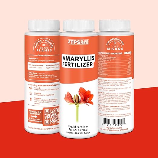 Amaryllis Fertilizer – Liquid Plant Food for Bigger Blooms, Stronger Bulb Development & Vibrant Flower Color, 8 oz