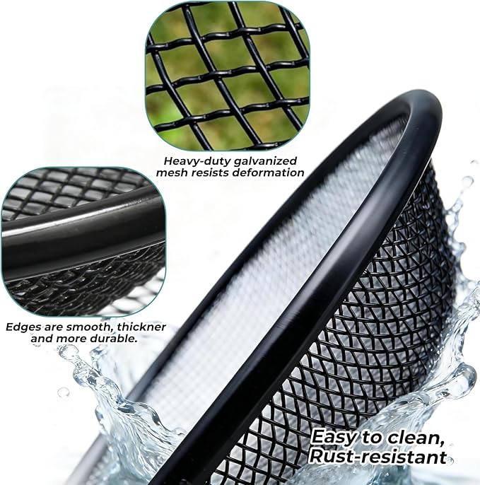 QwayHome 4Pcs Soil Sifter for Gardening, Heavy Duty Galvanized Steel Screen with 4 Aperture Sizes (2/4/6/8mm), Rust-Resistant Sifter Fits 5 Gallon Bucket for Compost, Dirt, Sand,Rock & Shell Sifting