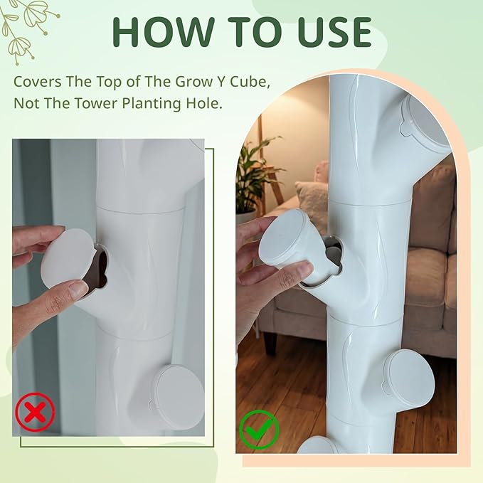 30 Pcs Caps Compatible with Gardyn Ypod Hydroponic System, Reusable Hydroponic Pod Accessories Plastic Covers for Vertical Growing Garden Towers