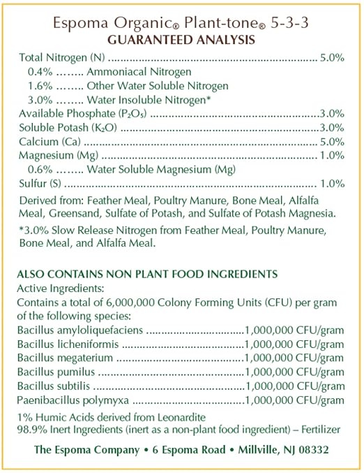 Plant-Tone Plant Food, 5-3-3 Formula, 4-Lbs.