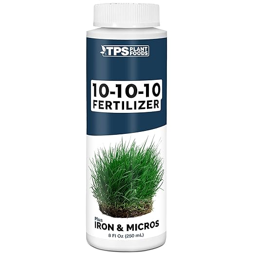 Liquid 10-10-10 Fertilizer for Lawn and Garden – Plant Food for Balanced Nutrition, Greener Growth & Stronger Root Development, 8 oz