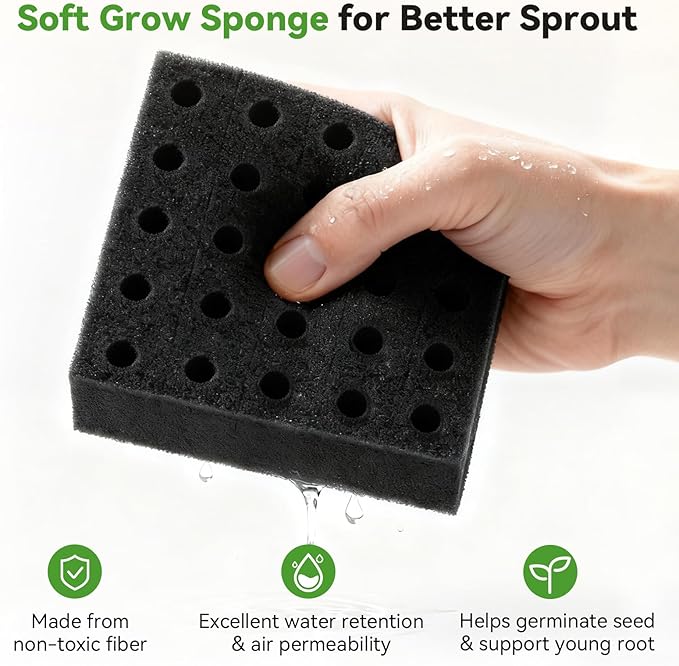 BAOSHISHAN 250 PCS Hydroponic Pods Kit, 50 Grow Baskets, 200 Sponges, Use 7-Layer Hydroponics Tower