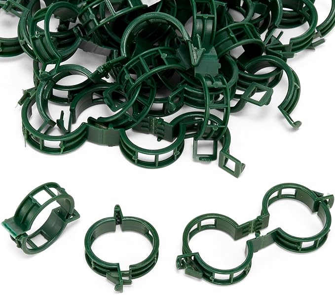 Plant Support Clips 100 PCS, Tomato Vine Clips, Tomato Trellis Plastic Clips, Garden Vine Fixing Clips - for Climbing Plants, Tomato, Grape, Vegetables and Plants Stalks