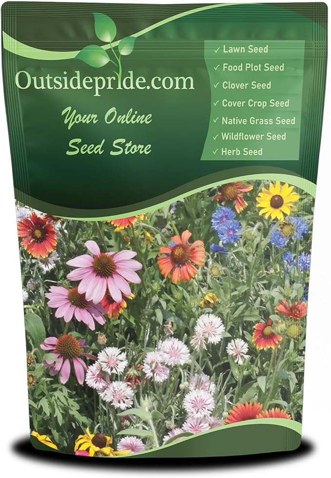 Outsidepride Northeast Wild Flower Seed Mix - 1/4 lbs Premium Blend of Vibrant Biennial & Annual Wildflower Seeds for Northeastern States, Ideal for Meadows, Borders, Gardens, & Attracting Pollinators