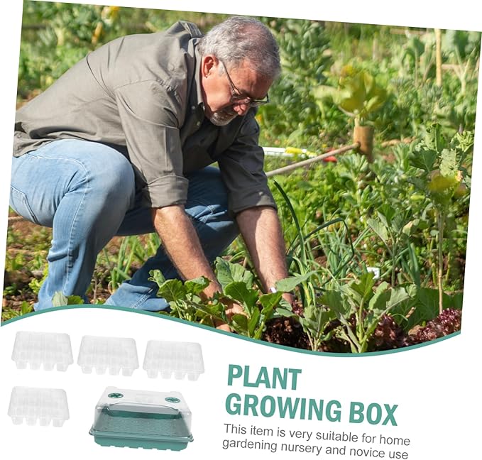 Plant Starter Trays Material Plant Germination Box Greenhouse Cover for Seed Starting Reusable Planting Nursery Tray for Indoor Outdoor