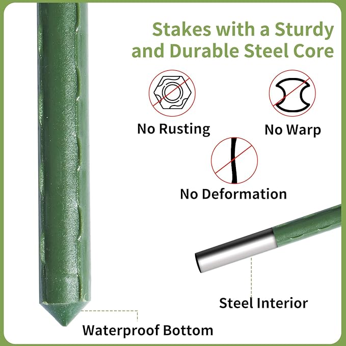 Tomato Cages for Garden, 4 Pack Up to 50” Tomato Trellis Height, Adjustable Plant Stakes with Plant Clips, DIY Shape Tomato Stakes, Garden Trellis for Climbing Vegetable Plants
