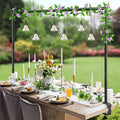 Over The Table Rod Stand with Clamps Adjustable 31"-110" Length 31"-64" Height, Table Balloon Arch Stand for Wedding Valentine Engagement Party, Black Table Arch Frame Hanging Decor Rod