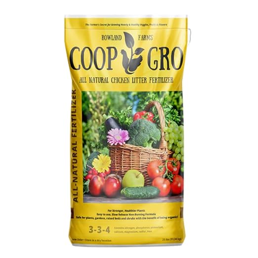 Coop Gro Organic Chicken Manure Fertilizer 25 lb. Bag. All-Natural Plant Food for Vegetable Gardens, Flower Beds, Indoor Plants & Shrubs. Pelleted Fruit Tree Fertilizer