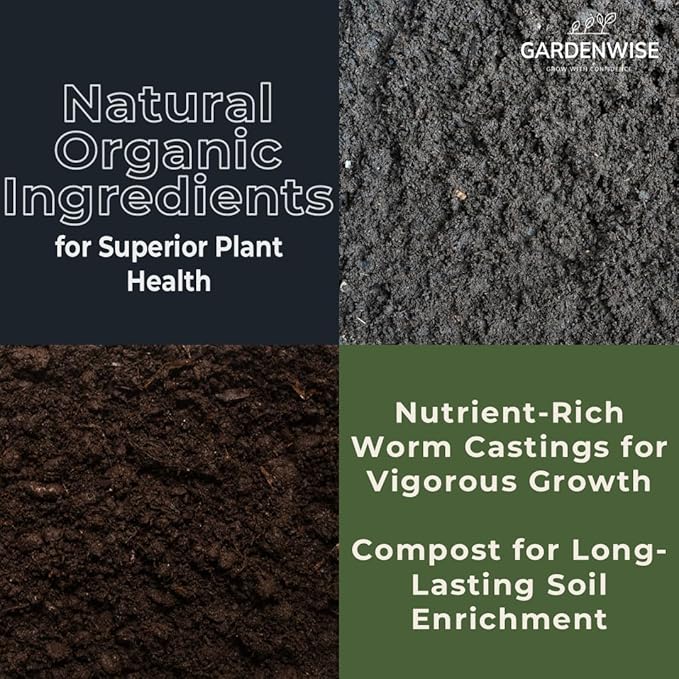 GARDENWISE Organic Olive Tree Potting Mix – Fast-Draining, Nutrient-Rich Soil for Indoor & Outdoor Olive Trees – Mediterranean Plant Care – Long-Lasting Formula (2 QUARTS)