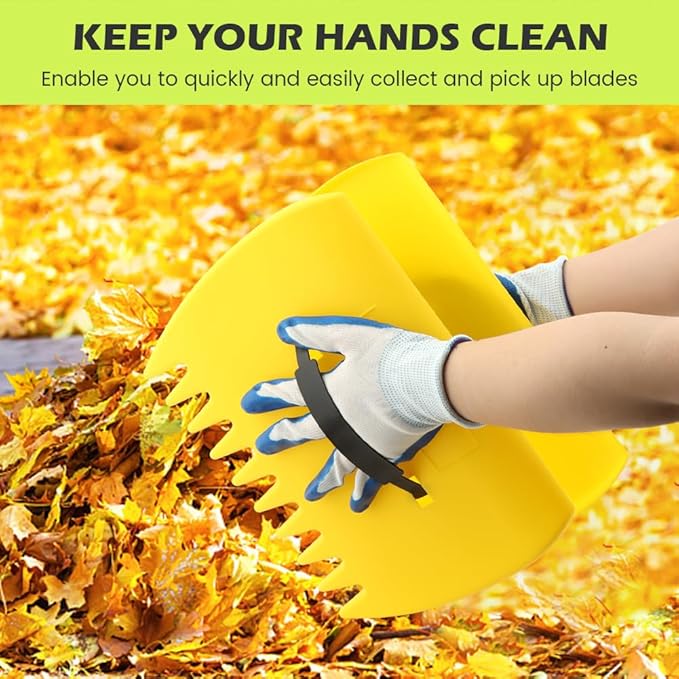 2 Set Leaf Scoops Hand Rake, Leaf Scoops and Claws with 2 Pairs Gloves, Lightweight Plastic Hand Held Rakes Yard Scoop for Picking up Leaves Garden Rubbish Yard Waste