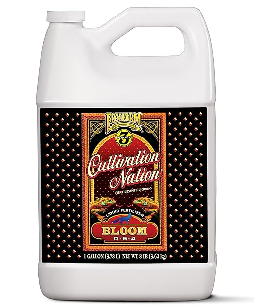 FoxFarm Cultivation Nation Bloom Fertilizer, 0-5-4 - Part 3 of FoxFarm 3-Part Feeding Program for Bud Development - Liquid Plant Food for Transition to Flowering and Harvest - 1 Gallon