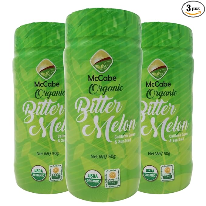McCabe Organic Bitter Melon Tea - Organic Bitter Melon Leaves | Rich with Fiber & Minerals | USDA and CCOF Certified | Product of USA | 50g (Pack of 3)