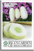 White Wonder Cucumber Seeds – 50+ Heirloom Non-GMO Seeds by Isla’s Garden Seeds, Crisp & Mild Flavor, High-Yield Variety, Perfect for Home Gardens, Easy to Grow, Great for Fresh Eating & Pickling