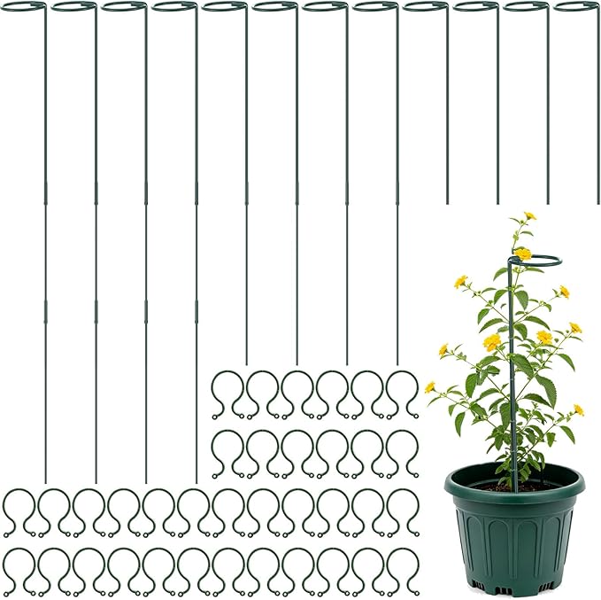 12 Pcs Plant Stake Support Adjustable Three Sizes(12 or 24 or 36 Inch) Monstera Support Stakes for Outdoor or Indoor, Garden Plant Stakes for Flowers Amaryllis Tomato Lilies Peony Rose