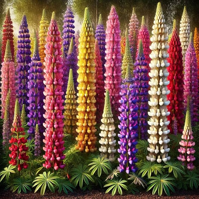 NIKA SEEDS - Seeds Flowers Lupine Giant Mix Perennial - 30 Seeds