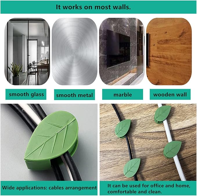 60 Pcs Plant Climbing Wall Fixture Clips Acrylic Self-Adhesive Sticker Fixer Vine Traction Invisible Holder Climbing Plant Green Leaf Vines Hook Fixing Clip Indoor Outdoor Decoration