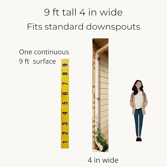 Downspout Trellis for Rain Gutters and Downspouts 9 ft x 4 Climbing Plant Support, HDPE Mesh Vine Trellis with Mounting Hardware for Clematis and Vines, Scroll Trellis 2-Pack