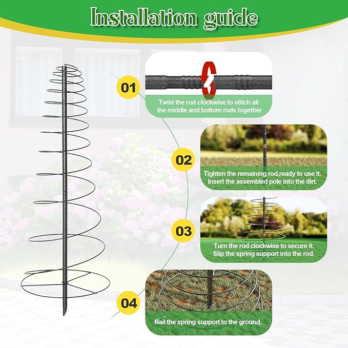 Outdoor Metal Trellis for Climbing Plants, Heavy Duty Rustproof Garden Trellis 45inch, Sturdy Plant Support for Roses, Ivy, Tomatoes, Cucumbers, Flowers 2pcs Black