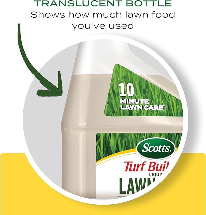 Scotts Turf Builder Liquid Lawn Food Plus Weed Control Refill, Weed and Feed, Controls Dandelions, Clover, and Other Listed Lawn Weeds, 32 fl. oz.