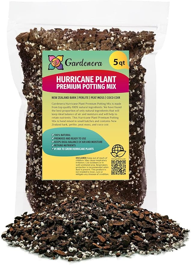 GARDENERA Moisture-Retaining Hurricane Plant Potting Mix - Promotes Healthy Root Growth and Thriving Foliage - 5 Quart