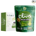 Nutruit Olives Snacks - Pitted Grilled Olives with Basil - Fresh Aegean Green Olives - Vegan, Non-GMO, Gluten Free, Kosher, Paleo, Sugar Free - Comes with Wooden Stick - 1.2oz (20-Pack)