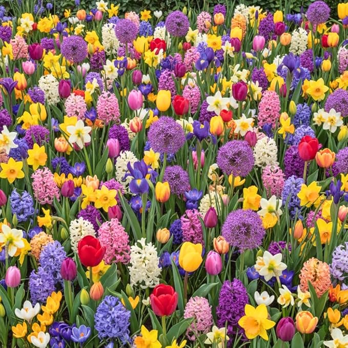 80 Mixed Flower Bulbs for Fall Planting, Assorted Colorful Spring Blooms, Hardy Perennial Mixed Flower Bulbs for Beds, Borders & Containers, Large Size Flowers Bulb