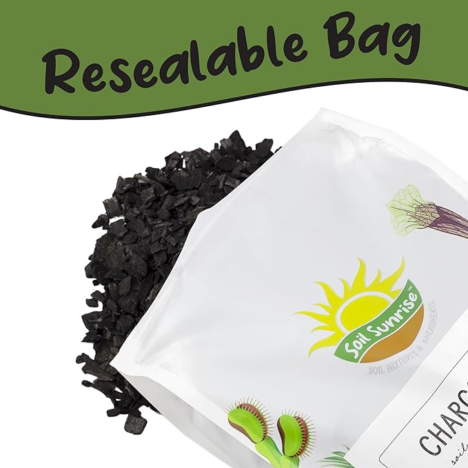 Soil Sunrise Horticultural Charcoal for Indoor Plants (8 Quarts) Hardwood Soil Additive for Orchids, Terrariums, and Gardening