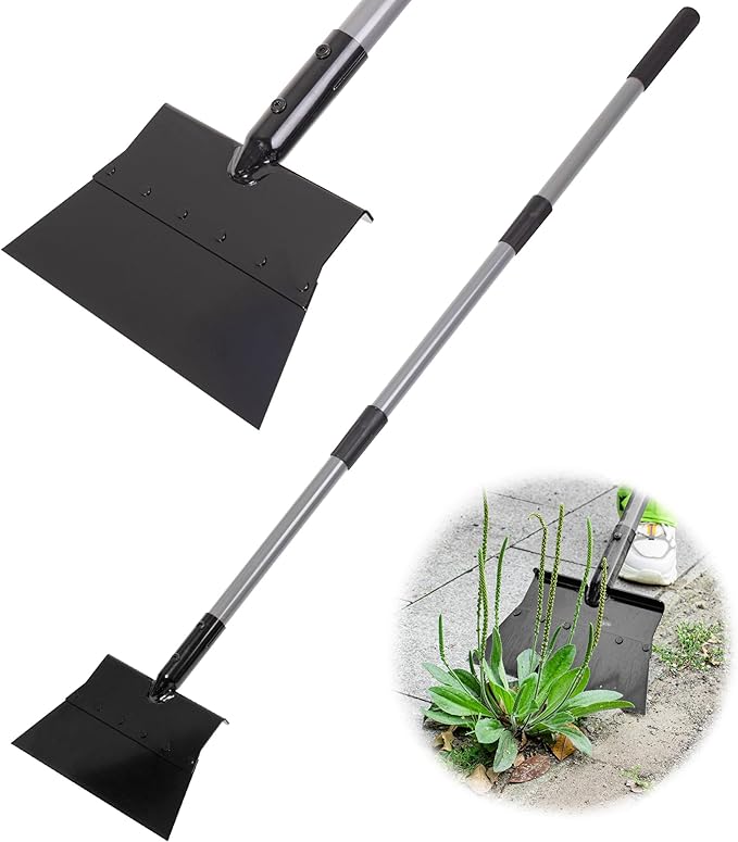 Suchtale Garden Flat Shovel,Floor Scraper, Heavy Duty Multifunctional Outdoor Cleaning Shovel with 54 Adjustable Long Handle, Ideal for Weed Removal, Lawn Edging,Trenching & Ice Scraping