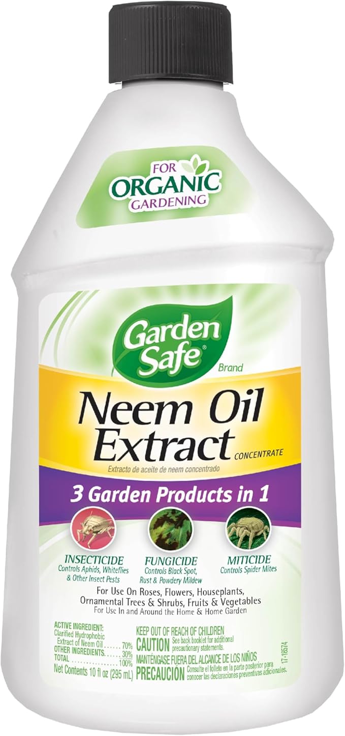 Garden Safe Neem Oil Extract Concentrate, For Organic Gardening, Fungicide, Insecticide, Miticide, Neem Oil For Plants, 10 fl Ounce