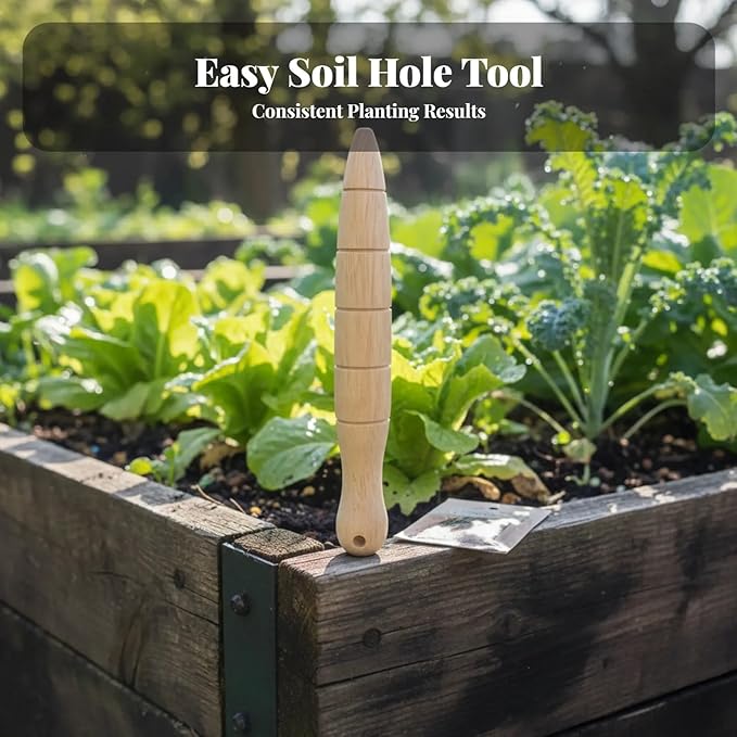 Garden Dibber with Measurement Lightweight Simple to Use 5.91inch Gardening Accessories Practical Handheld Bulb Planting Tool