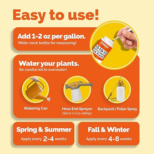 10-10-10 Fertilizer for Plants – Liquid Plant Food for Balanced Nutrition, Strong Roots & Healthy Growth, 32 oz